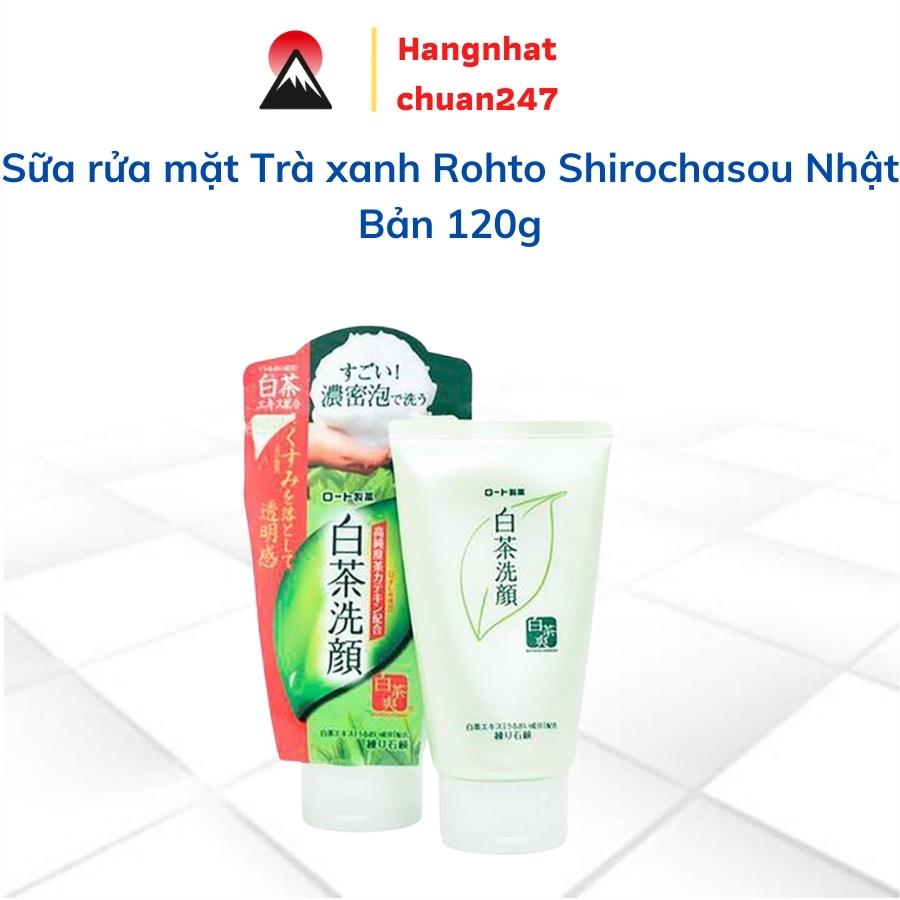 Sữa rửa mặt trà xanh Rohto Shirochasou Nhật Bản ngừa mụn giảm thâm sạch sâu 120g hợp da mụn da hỗn hợp da dầu