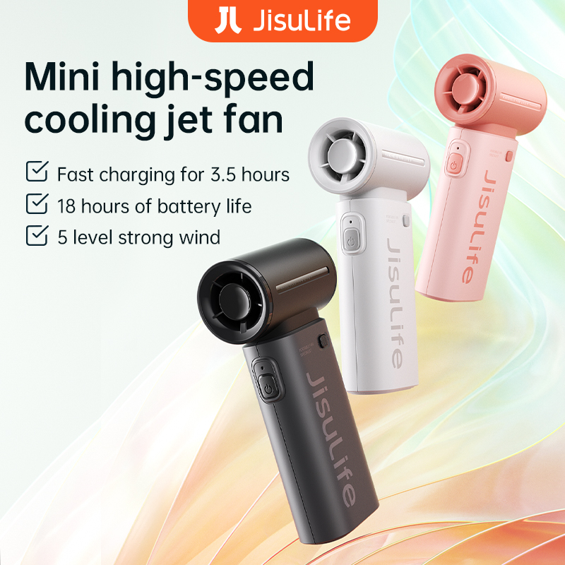 JISULIFE Life9 Portable Mini Handheld Fan 5000mAh Type-C USB Rechargeable