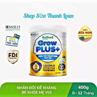 Sữa Non Vàng Nutifood GrowPLUS 0+ 400g (Cho Bé Từ 0 -12 Tháng Tuổi).