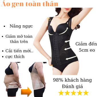 Áo Gen Định Hình Nịt Bụng 6 Nấc Cài Chất Thun Co Dãn Thấm Hút Mồ Hôi Tốt - Q19790