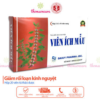 Viên uống Ích Mẫu - Bổ huyết - Điều Kinh giảm đau bụng kinh điều hòa kinh nguyệt Hộp 20 viên Đ.y