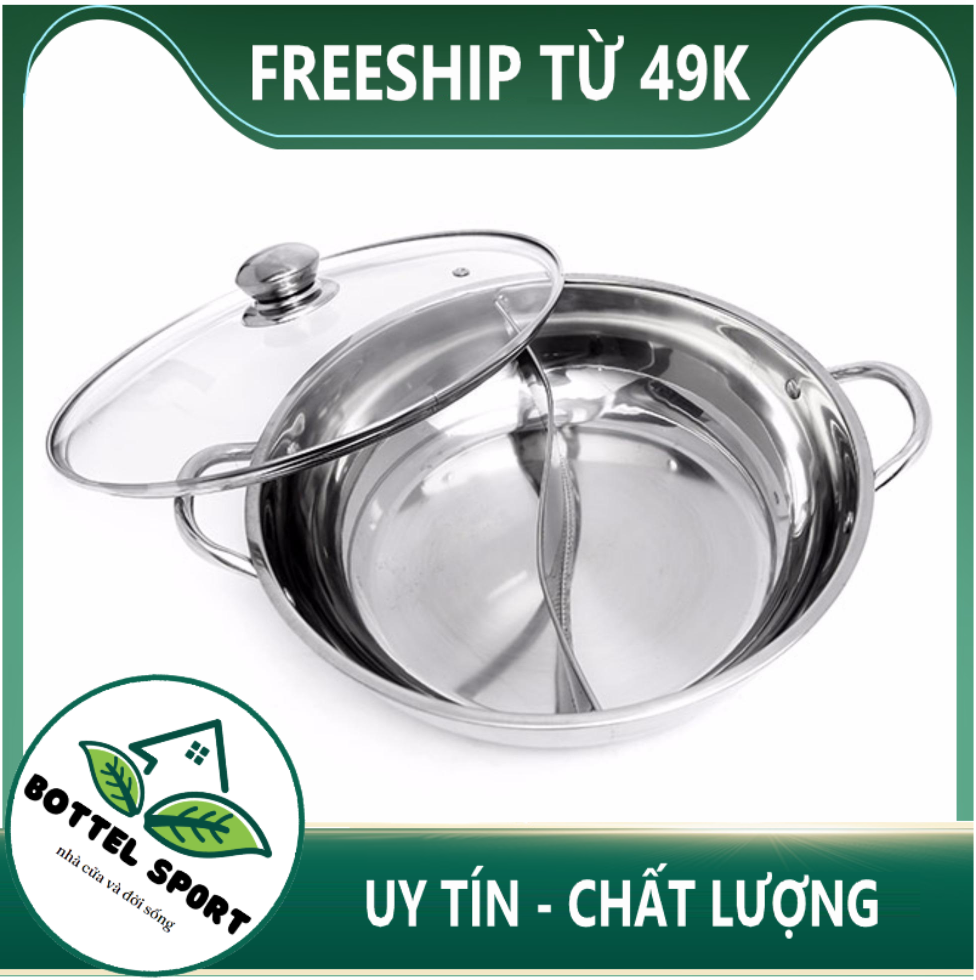 Nồi lẩu inox 2 ngăn 30cm