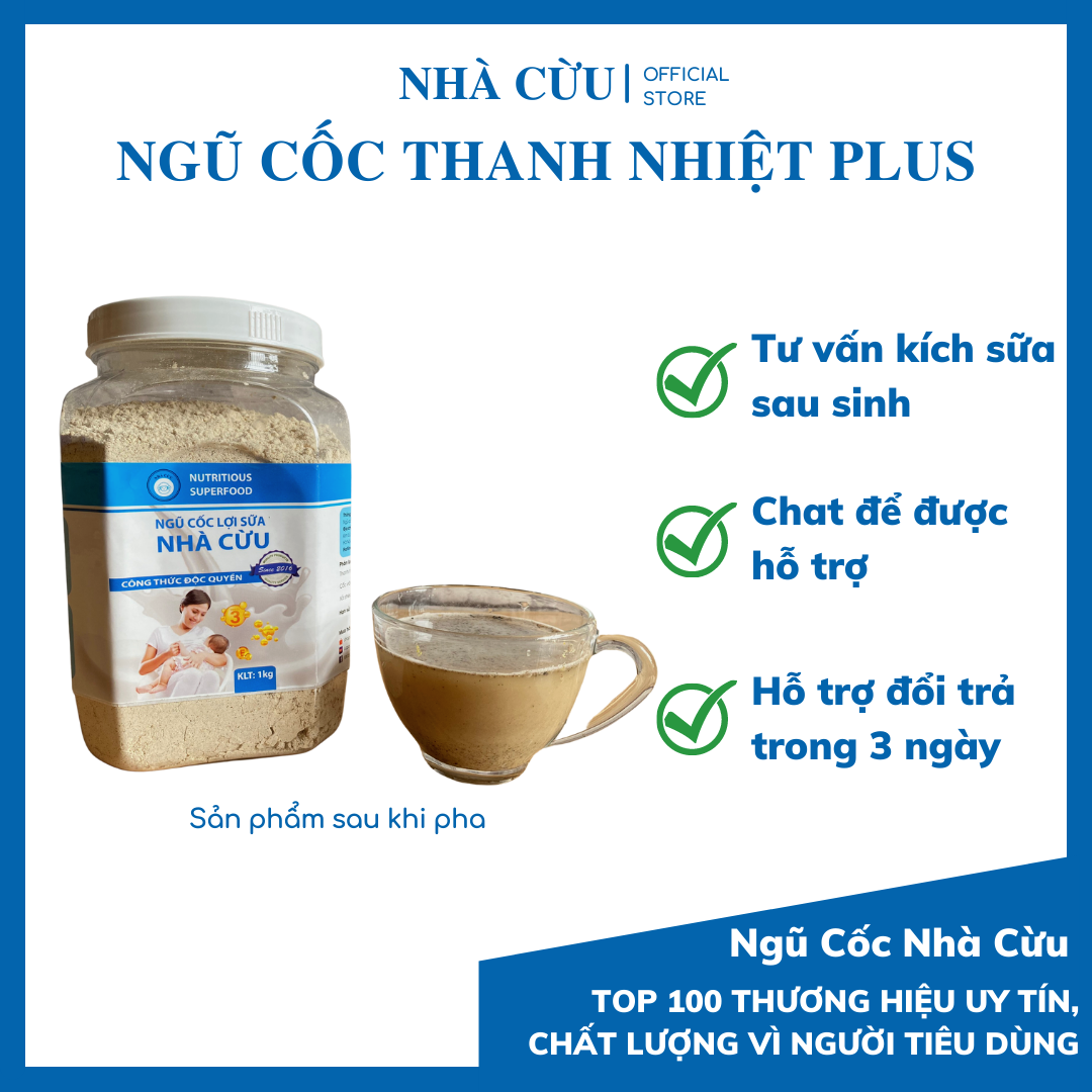 Ngũ cốc lợi sữa Thanh Nhiệt Plus hộp 1kg - Ngũ cốc lợi sữa Nhà Cừu