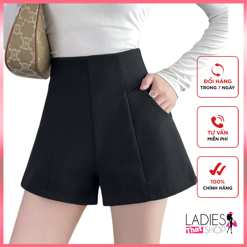 Quần short đùi nữ cạp cao chất tuyết mưa PL63