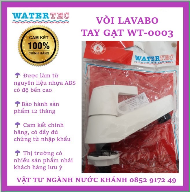 Vòi Lavabo tay gạt nhựa Watertec WT0003 Kho sỉ Thái Thịnh