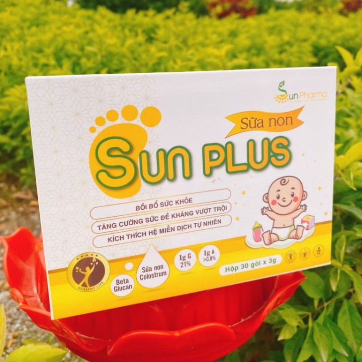 Sữa non sunplus giúp bé hết trằn trọc khóc đểm gắt ngủ, ăn ngon tăng cân hộp 30 gói