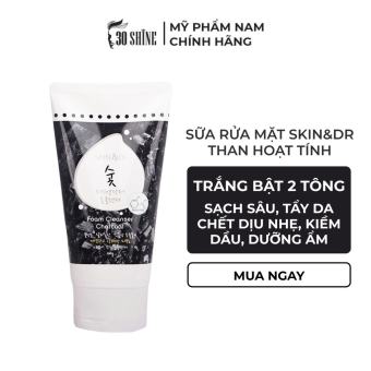 Sữa rửa mặt cho nam 30Shine phân phối chính hãng Skin&Dr Than Hoạt Tính 100g dưỡng ẩm trắng da sạch sâu cho da mụn