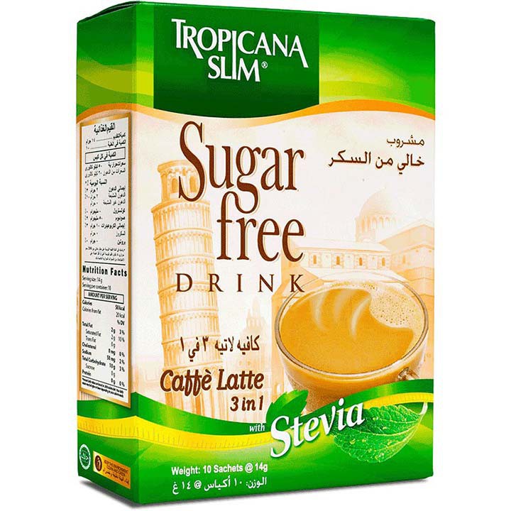 Cafe cà phê ăn kiêng không đường Cappuccino/Latte Tropicana Slim cho người ăn kiêng tiểu đường