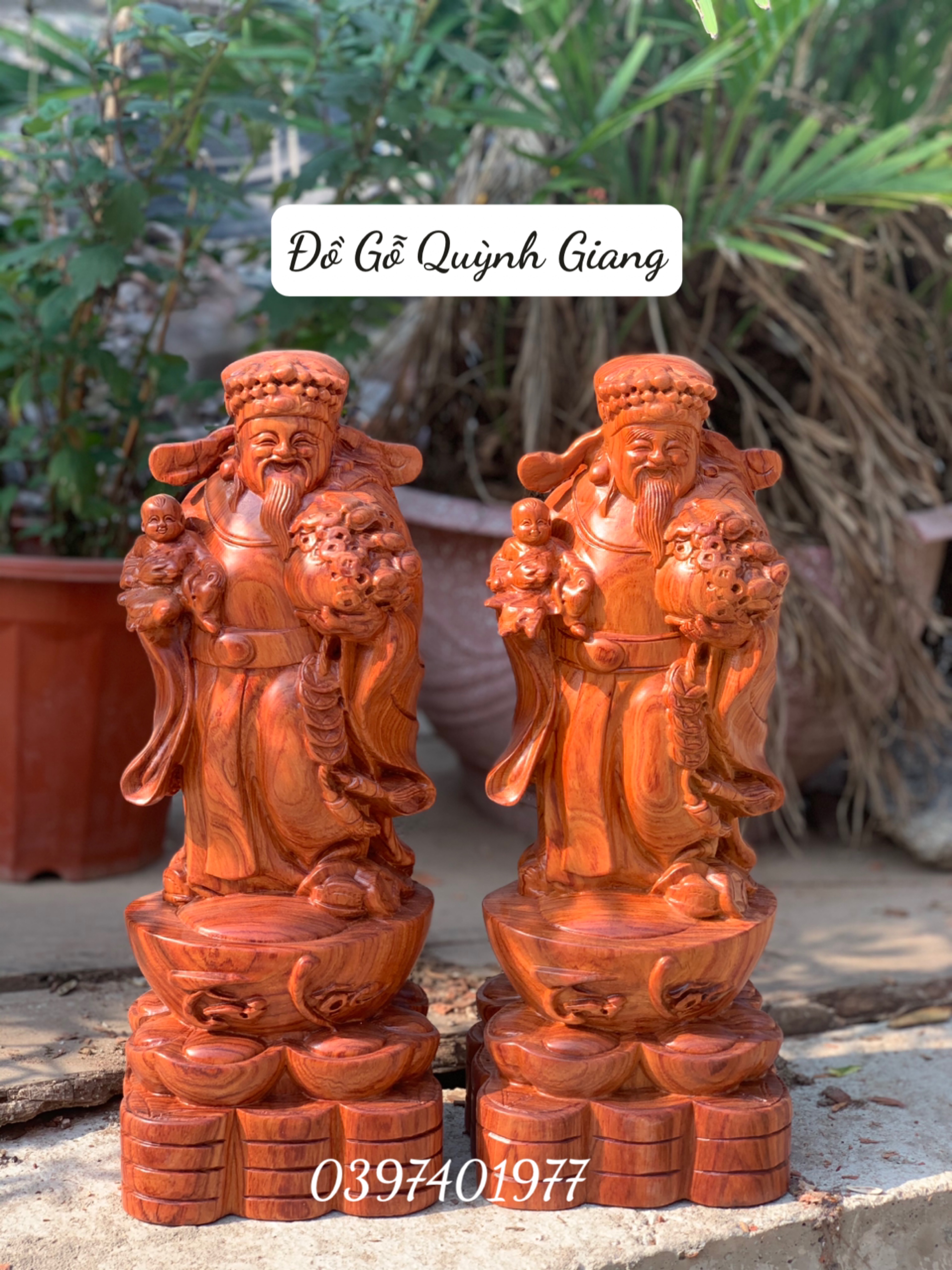 Tượng thần tài gỗ hương cao 40