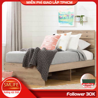 Giường ngủ gỗ hiện đại SMLIFE Scarlett  Gỗ MDF dày 17mm chống ẩm  D206cm x R125cm x C100cm