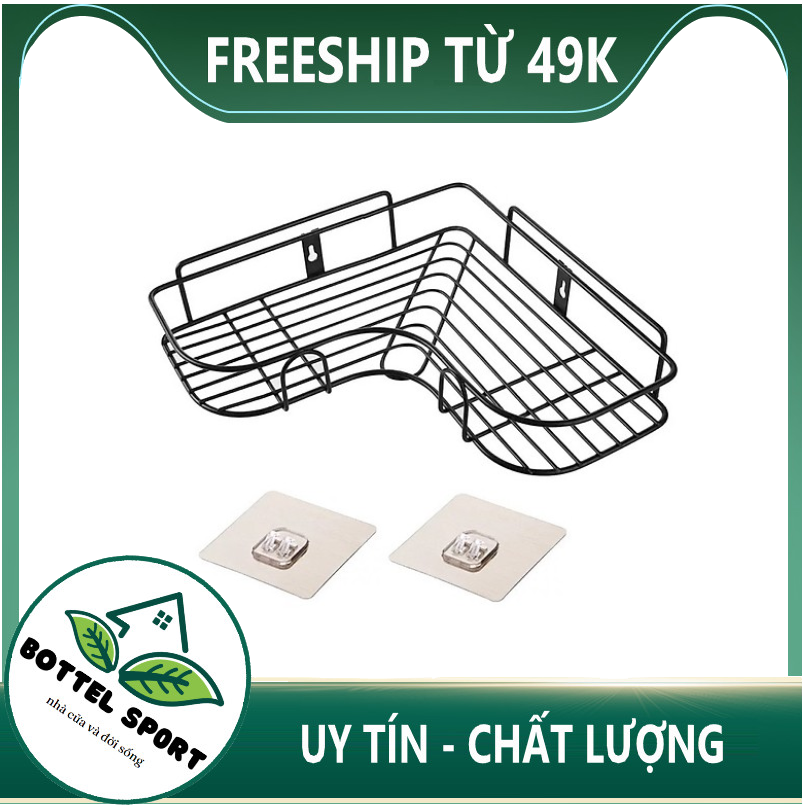 Kệ góc nhà tắm - Kệ để đồ nhà bếp, Kệ góc đa năng , kệ góc đa năng 1 tầng, kệ để đồ nhà tắm tiện dụng - Có kèm 2 móc dán tường cố định - Kệ để đồ đa năng