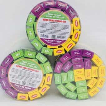 Hộp Tròn Bánh Đậu Xanh Trái Cây Rồng Vàng Hoàng Gia 210g