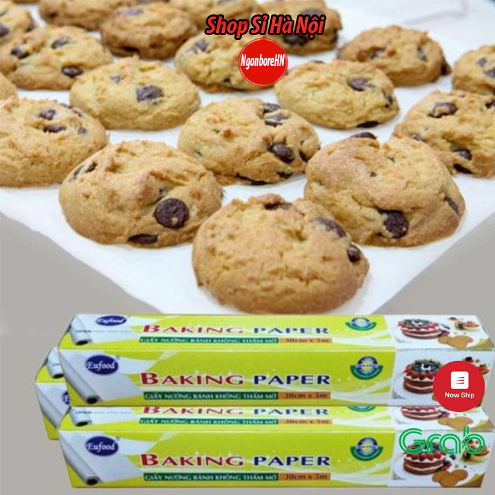 Giấy nến nướng bánh Eufood, giấy lót nồi chiên không dầu, dụng cụ làm bánh tiện ích, cuộn 30cm x 5m GD243