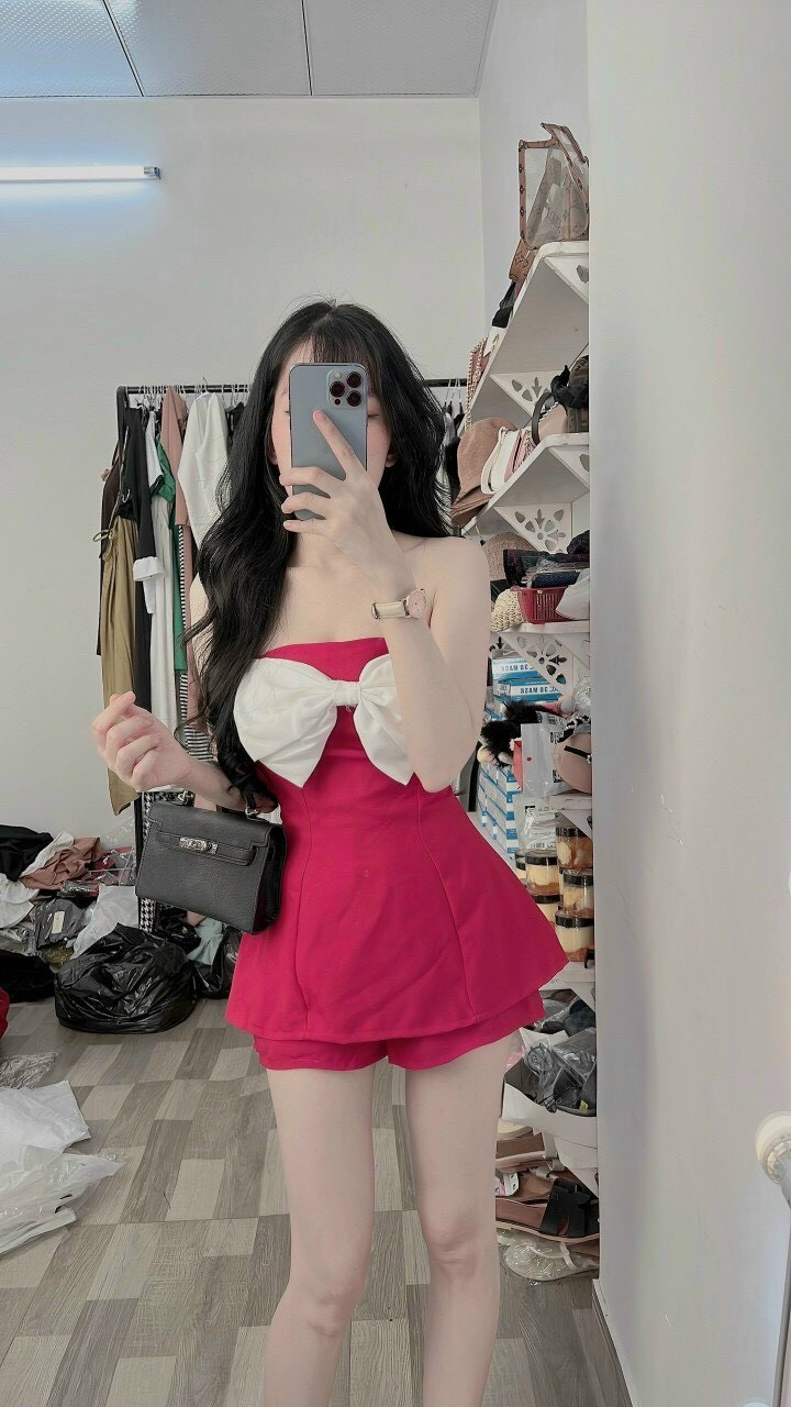 [ Voucher 50k Freeship Max 0 đồng toàn quốc ] Set tiểu thư nữ quần đùi chất vải for áo cup ngực nữ đính nơ đồ bộ nữ phong cách Hàn Quốc kèm ảnh thật