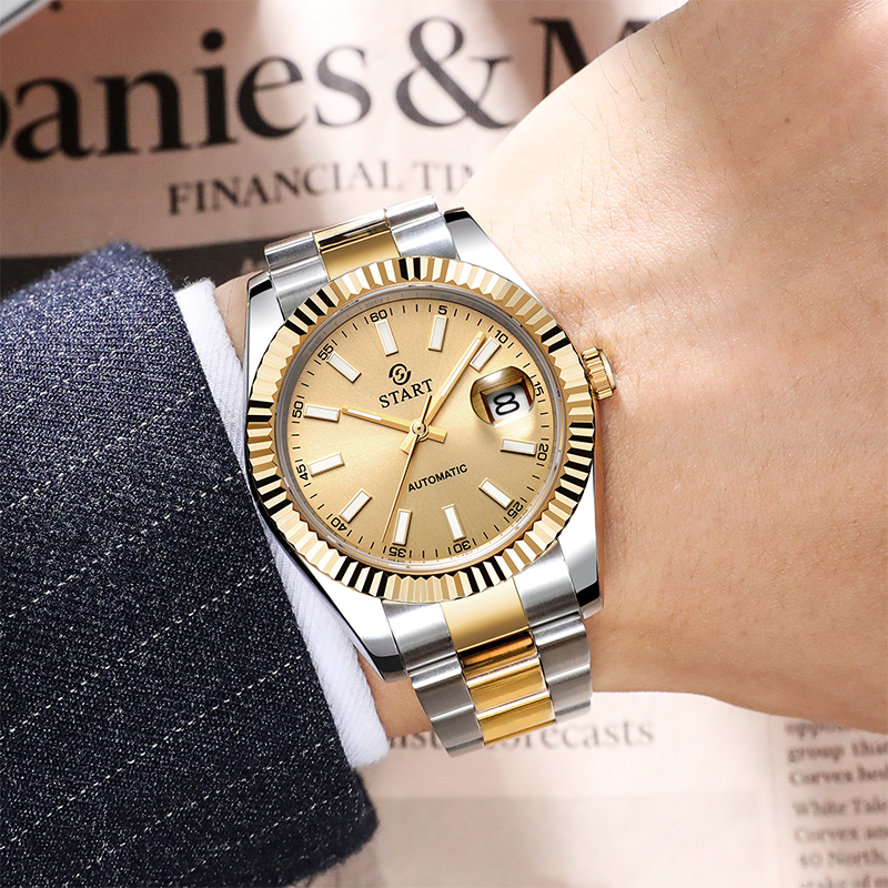 【START】Men's mechanical watch business men's watch calendar display luminous scale waterproof swiss style watch ราคา 11,660 บาท*ส่งฟรี