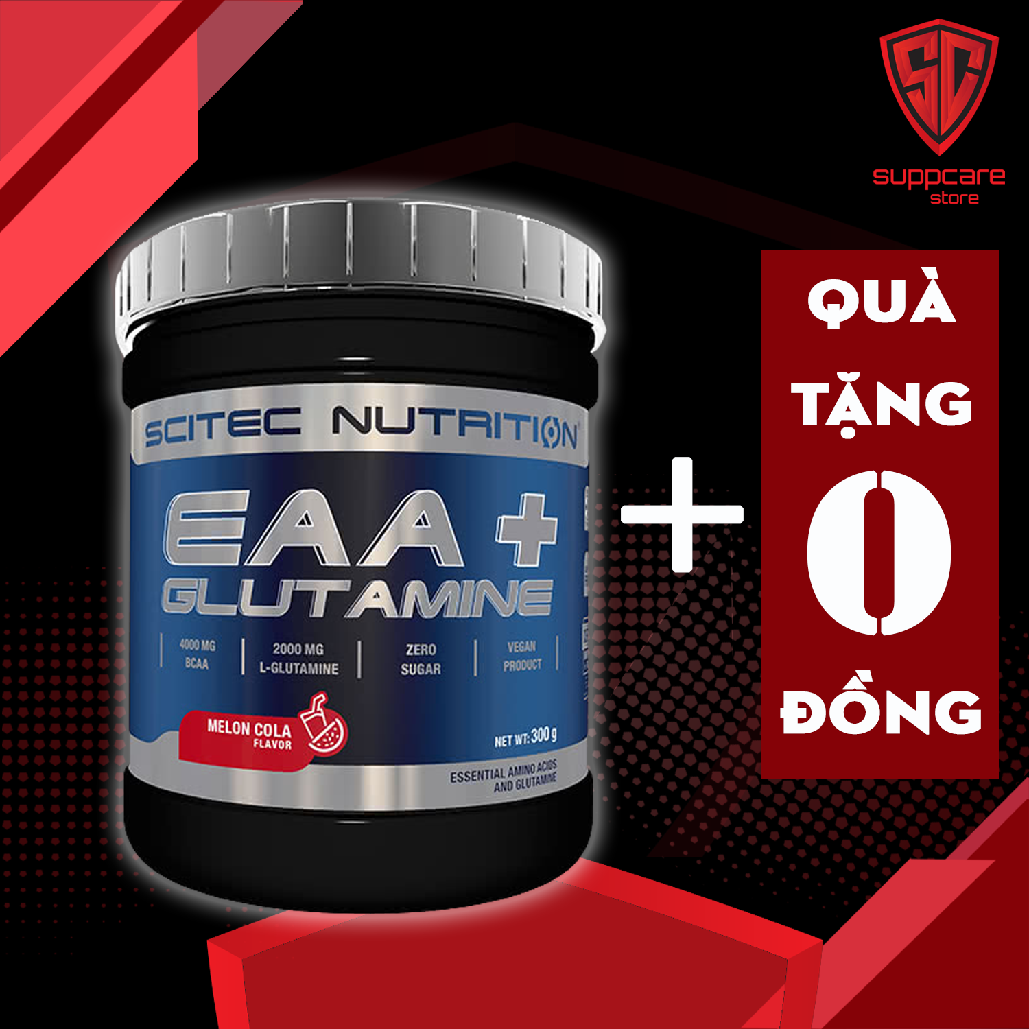 Scitec eaa + glutamine | giảm mệt mỏi ngừa mất cơ chống dị hóa cơ khi tập - kèm qùa