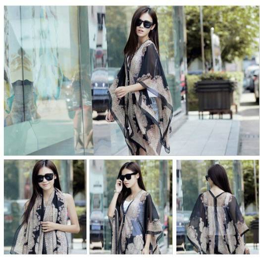 Khăn Choàng Đi Biển Tạo Kiểu Siêu Hot,- Khăn Choàng Đa Năng