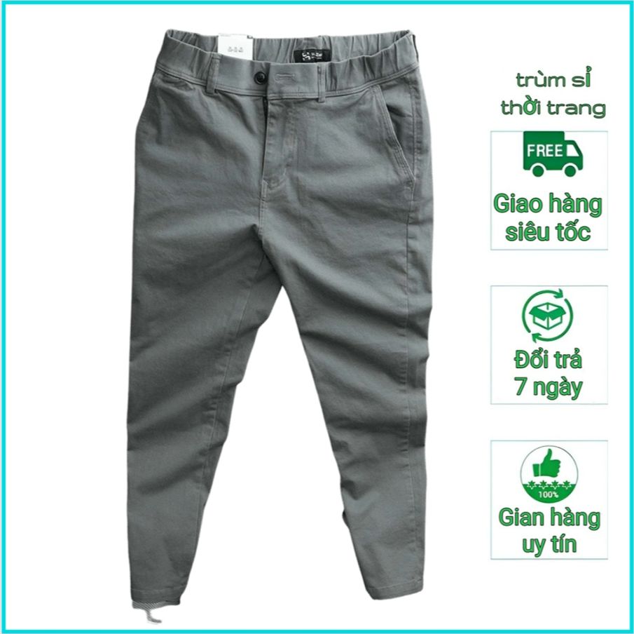 Quần kaki dài nam co giãn Quần kaki nam Hàn Quốc lưng bo thun chất kaki Xịn cao cấp mền mịn