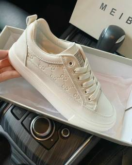 Giày thể thao trắng vân G.C đế bệt cực mềm