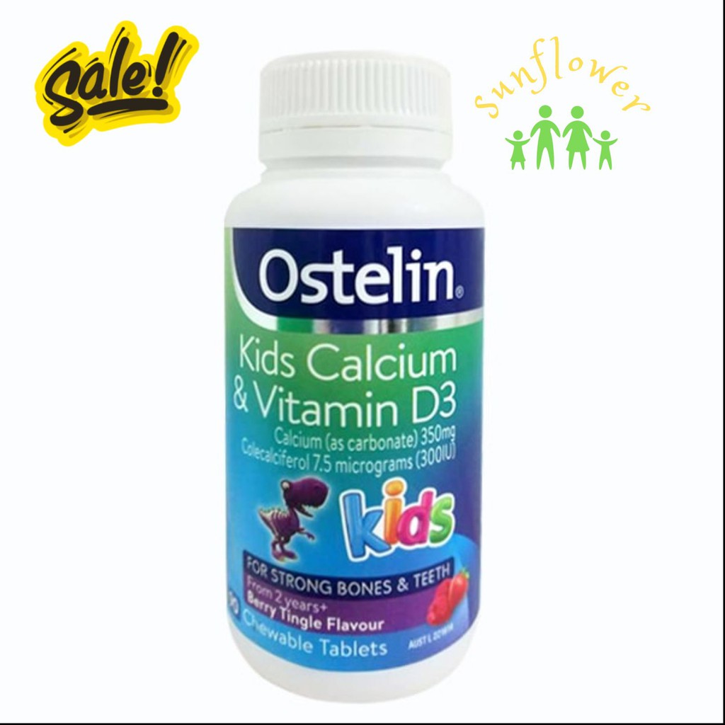 Canxi khủng long ostelin kids 90 viên bổ sung calcium vitamin d cho bé từ 2-13 tuổi của úc
