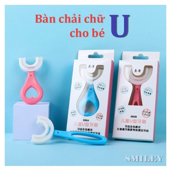 Bàn chải đánh răng trẻ em chữ U 360 độ từ 2 đến 12 tuổi giúp bé đánh răng sạch và nhanh chóng, dễ dàng
