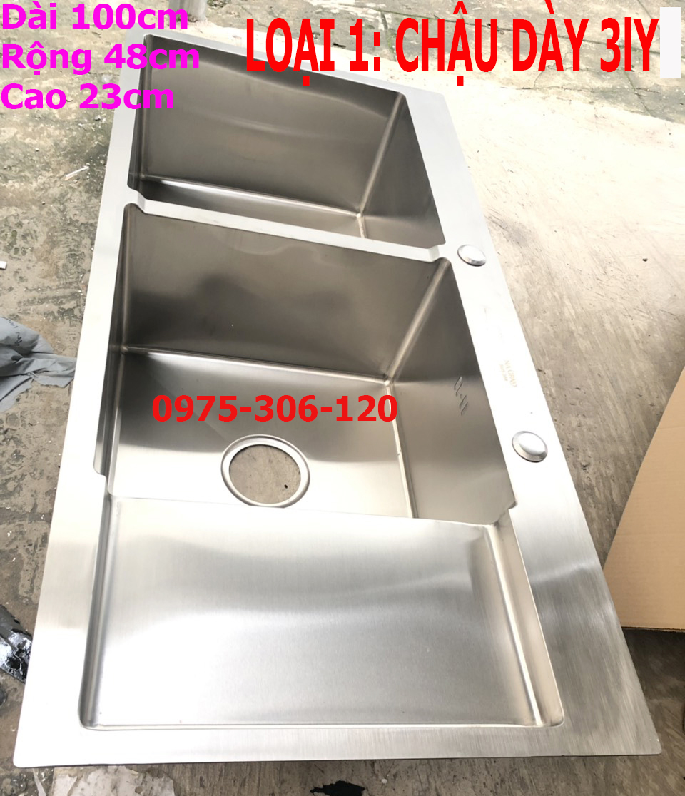 LOẠI 1-DÀY 3LY Chậu Rửa Chén Bát INOX 304 N1 10048 NA.GRAND và Xả Chậu và Rổ Đa Năng MẶT DÀY 3LY HÀNG BAO XÀI hàng chuẩn bồn rửa chén inox