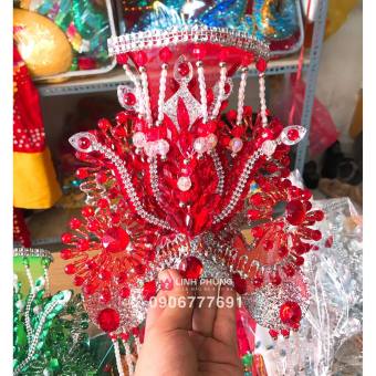 Combo Áo + Mão cho tượng bà Chúa Xứ - tượng cao từ 30cm - 60 cm (đỏ, vàng)