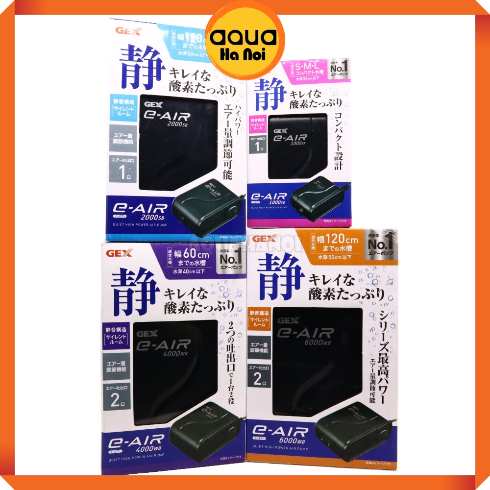 Máy sủi oxy siêu êm gex e-air 1000sb/2000sb - 4000wb/6000wb sủi oxy bể cá tép cảnh, hồ thủy sinh