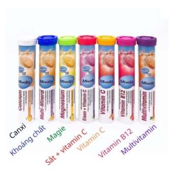Viên Sủi Vitamin Mivolis các loại tăng cường đề kháng - lọ 20 viên - Hàng nội địa Đức
