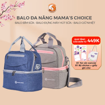 Balo bỉm sữa đa năng cao cấp Mama’s Choice, Balo giữ nhiệt bảo quản sữa mẹ