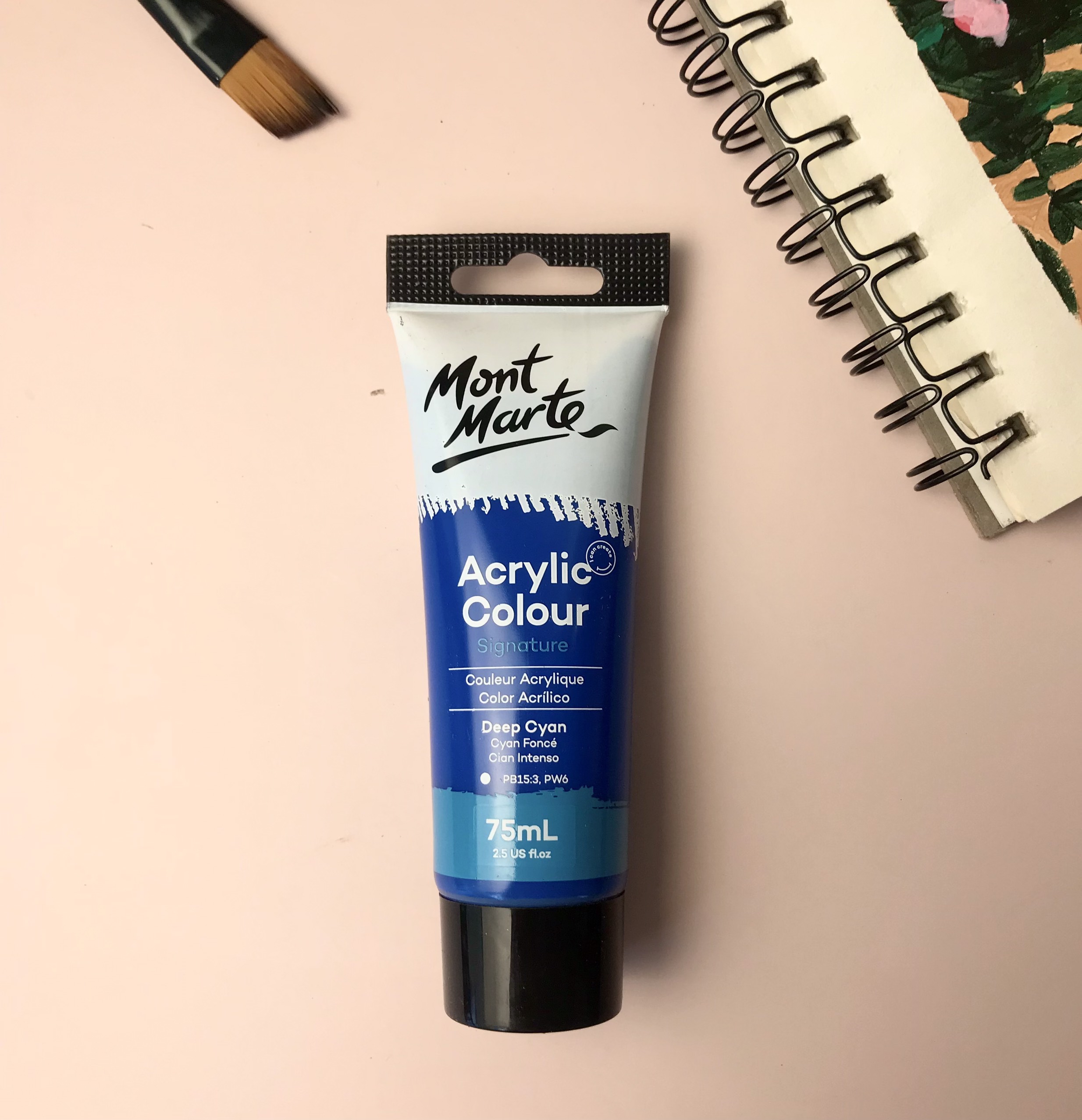 Màu Acrylic Mont Marte Tuýp 75ml - Acrylic Colour Paint Signature 75ml - Thích hợp cho vẽ vải giấy thẻ gỗ đất sét
