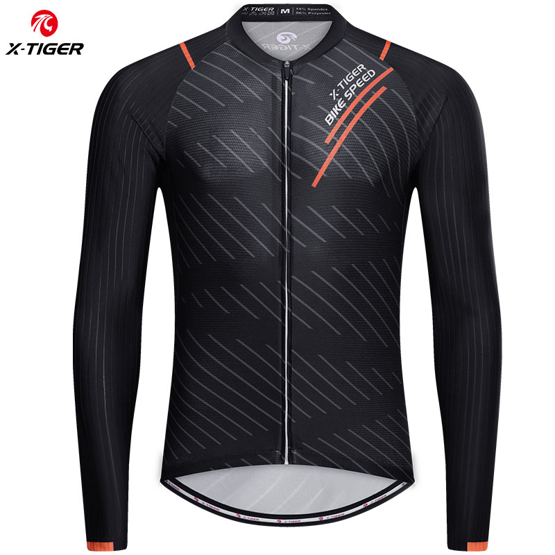 Áo thi đấu đạp xe x-tiger áo thi đấu đạp xe dài tay không đường may chất lượng hàng đầu thích hợp cho áo thi đấu đạp xe chuyên dụng hoặc rèn luyện sức bền