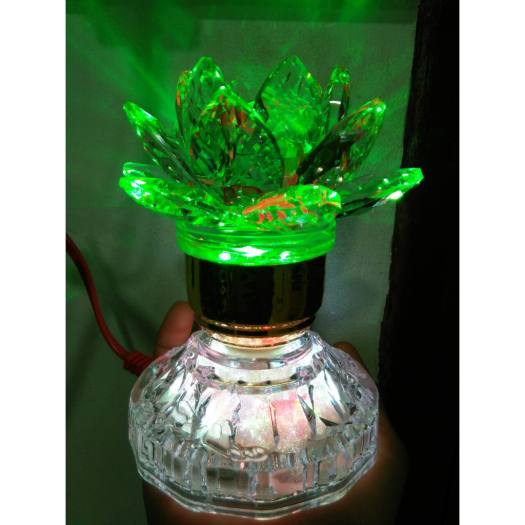 Đèn pha lê trang trí bàn thờ cao 15cm thủy tinh