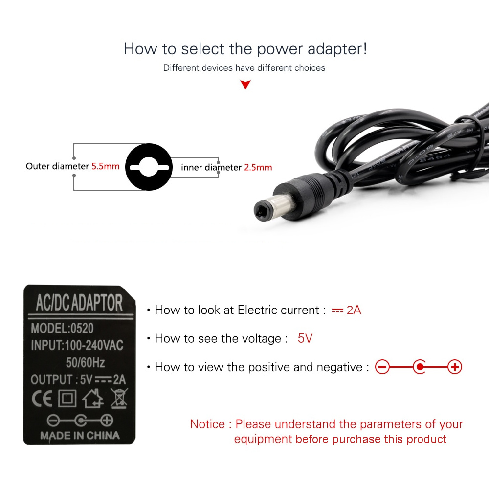 Adattatore di alimentazione di alta qualità AC DC 5 V 2 A EU 5,5 x Adattatore di alimentazione di alta qualità AC DC 5 V 2 A EU 5,5 x