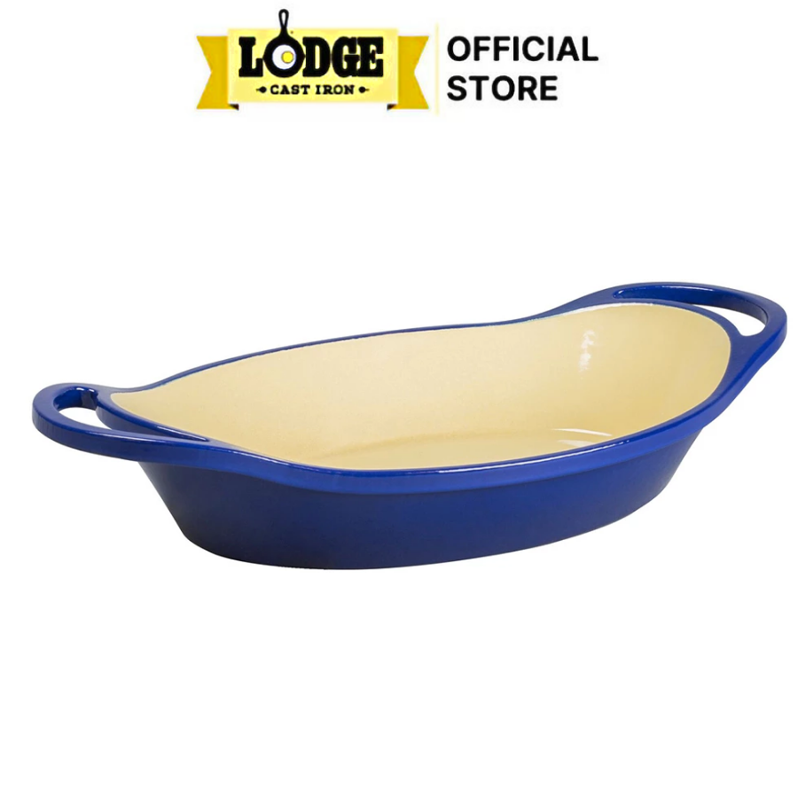 Lodge - khay gang phủ men indigo - 1.8l