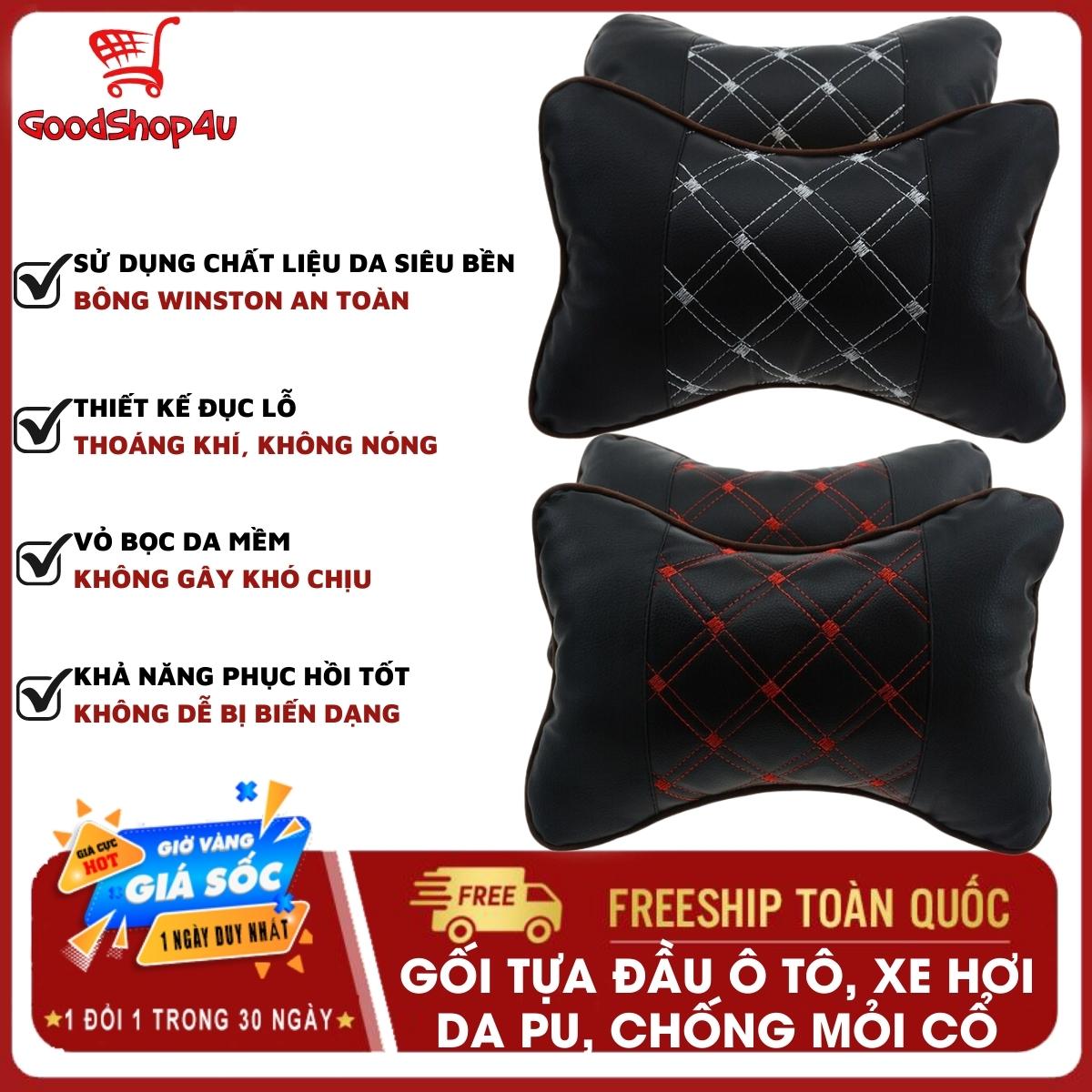 Gối tựa đầu ô tô, xe hơi, gối đỡ cổ ô tô, xe hơi da PU | Chống mỏi cổ khi lái xe