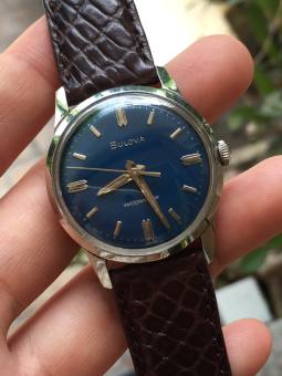 Đồng hồ cơ cổ nữ Bulova  cơ lên cót tay, mặt thiết kế đẹp, ấn tượng, dây da màu nâu