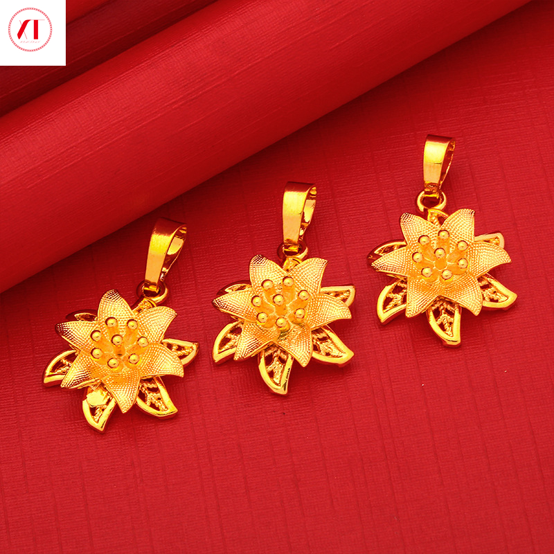  XT Jewellery Mặt Dây Chuyền Hoa Lily 24K Hàn Quốc Mạ Vàng Nguyên Bản 916 Cho Nữ 