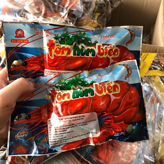 10 gói snack tôm hùm biển chua cay vị trẻ em