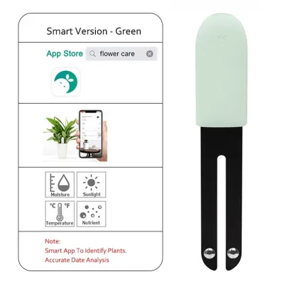 XiaoMi Mi Flower Monitor Flora Garden Care Plants Grass Soil Water Fertility Smart Tester Sensor Flower Gardening Detector Bluetooth Version for Green White/No Bluetooth Version for Black (2)