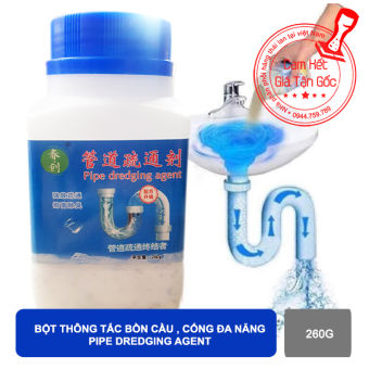 Bột Thông Cống SIêu Mạnh 260g - Thông Tắc Đường Ống Trong Phòng tắm, Bồn Cầu, Nhà Bếp - An Toàn, Khử Sạch Mùi Và Vi Khuẩn - Pipe Dredging Agent