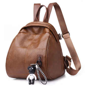 Balo thời trang du lịch, đi học, Balo gấu nữ chất liệu da PU +Tặng Móc Gấu Dễ Thương