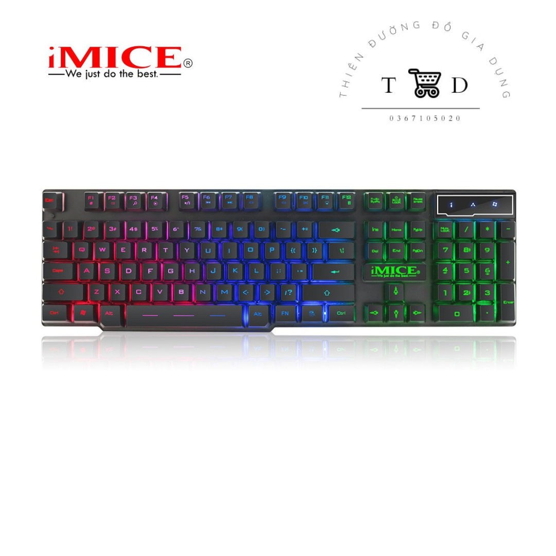 Bàn phím giả cơ iMICE K600 Full đèn LED, nút nhạy, phím êm chuyên game hàng nhập khẩu bảo hành 6 tháng