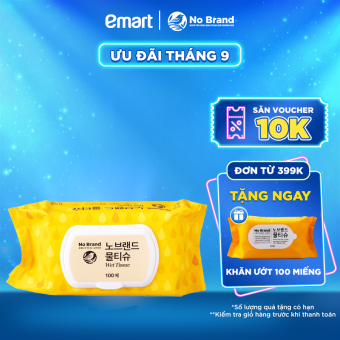 Khăn Ướt Có Nắp Nhựa No Brand 100 Miếng - Emart VN