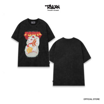 Áo Thun Tết TSUN LuckyCat - Wash - [UNISEX] - Mèo Thần Tài In Lụa