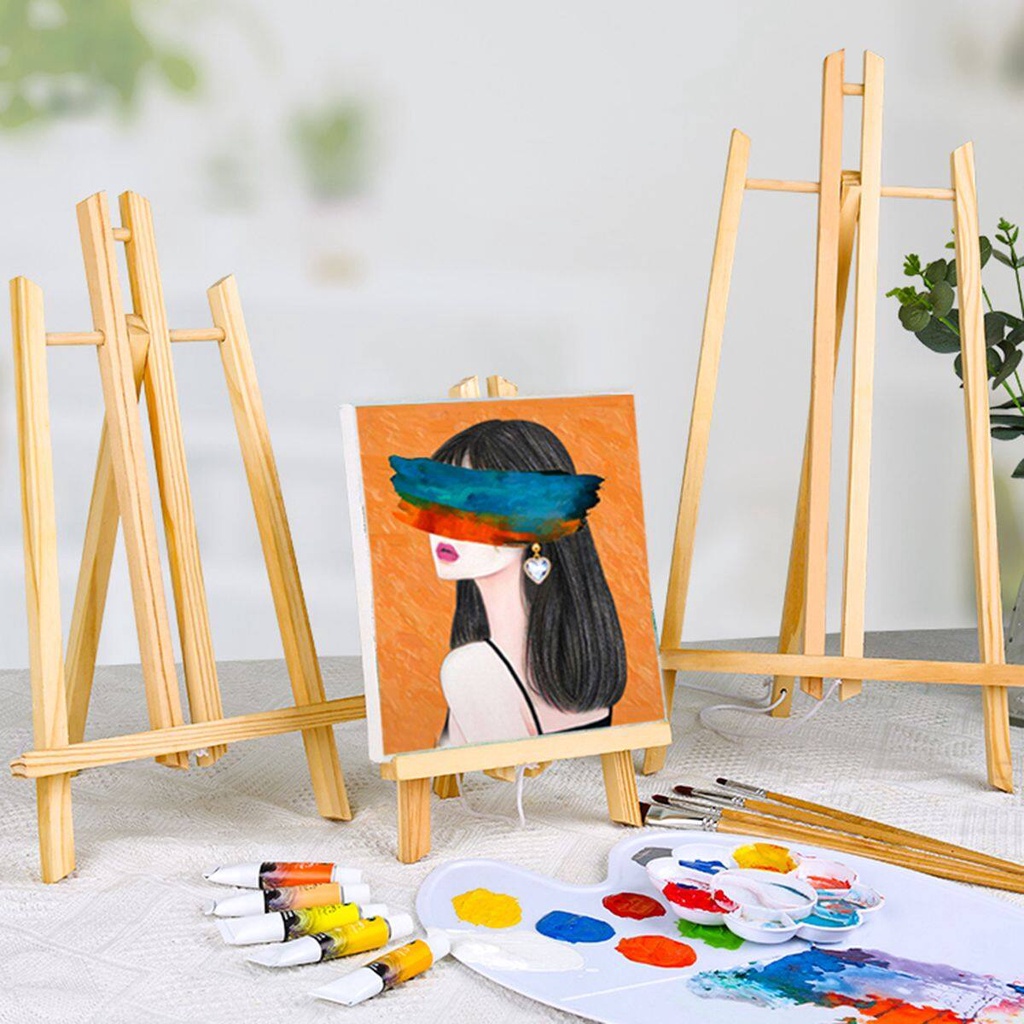 Mini Wooden Tripod Easel Display Painting Stand Card Canvas Holder