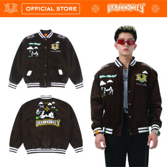 Áo Khoác URBAN MONKEY OUR FARM KAKAO FLAVOR Varsity Nhung Tăm Cao Cấp