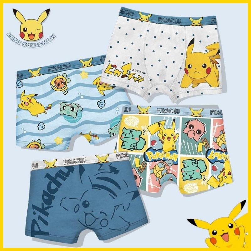 3pcs Anime Pokemon Pikachu Boy Panties Kids Underwear Children's