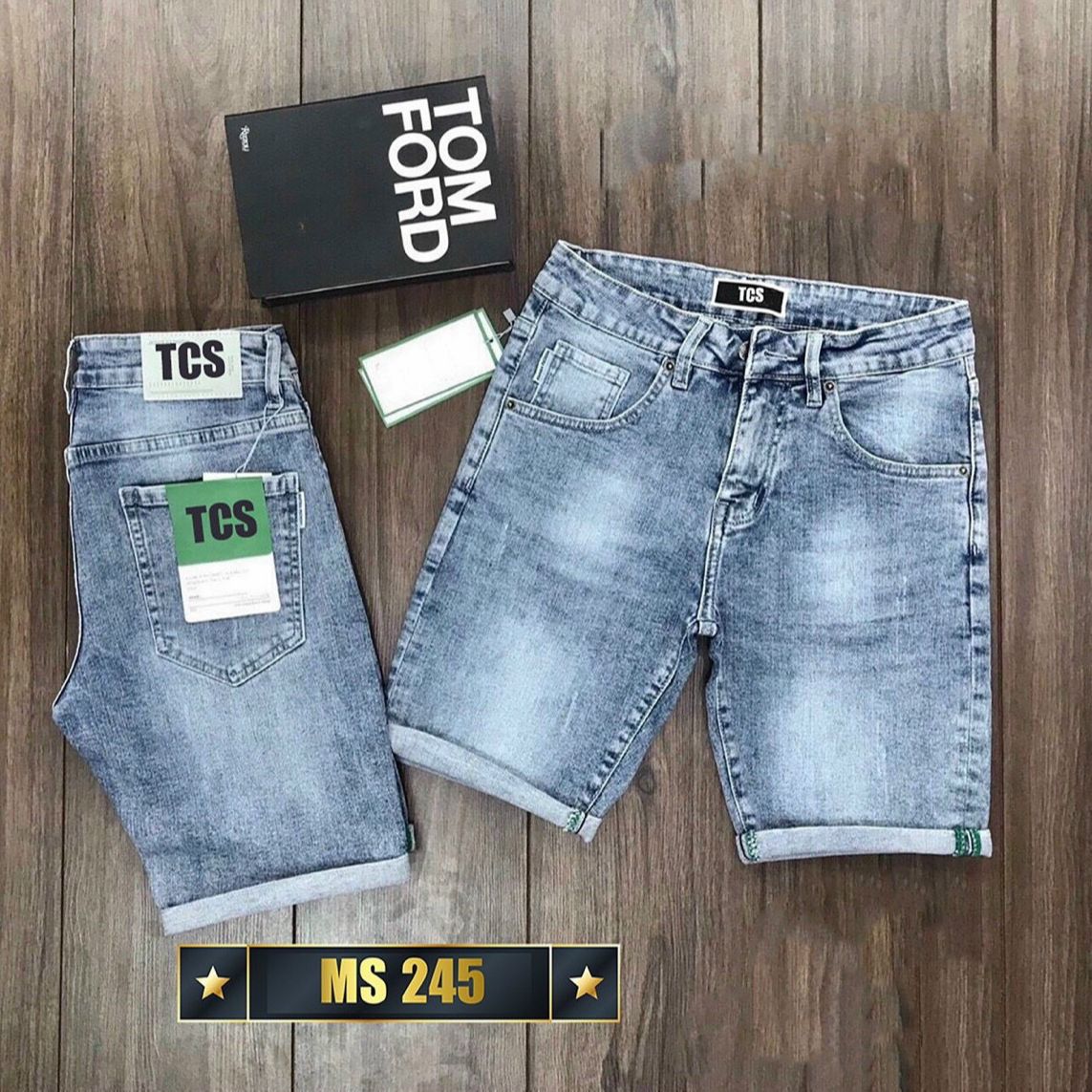 Quần lửng nam, quần short nam, chất jean mịn, màu xanh, chuẩn form hình shop tự chụp CHERY FASHION CR226