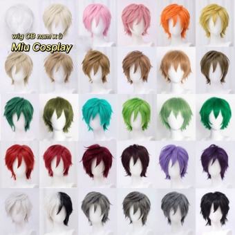 Nhiều mẫu - Wig/tóc giả cơ bản nam xù nhiều màu xanh/đỏ/tím/vàng/đen/trắng/nâu/cam/xám/hồng [Miu Cosplay]